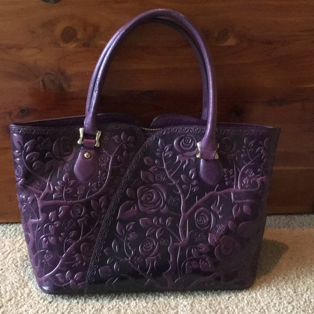 Embossed Purple Tote